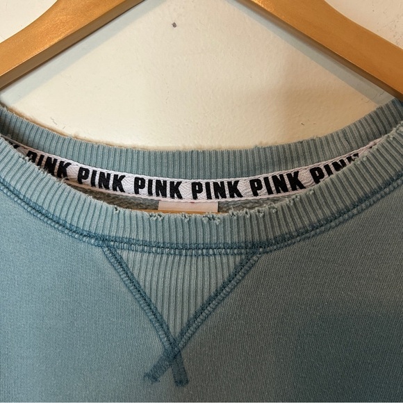 Victoria Secret Pink Blue Green Crewneck Sweatshirt Size M - Picture 6 of 7
